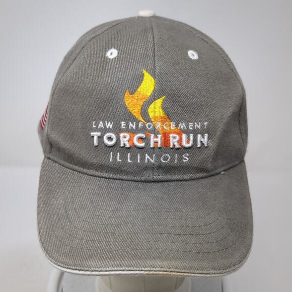 Law Enforcement Torch Run Illinois Strapback Baseball Cap Gray OS BWM Global - Picture 2 of 10